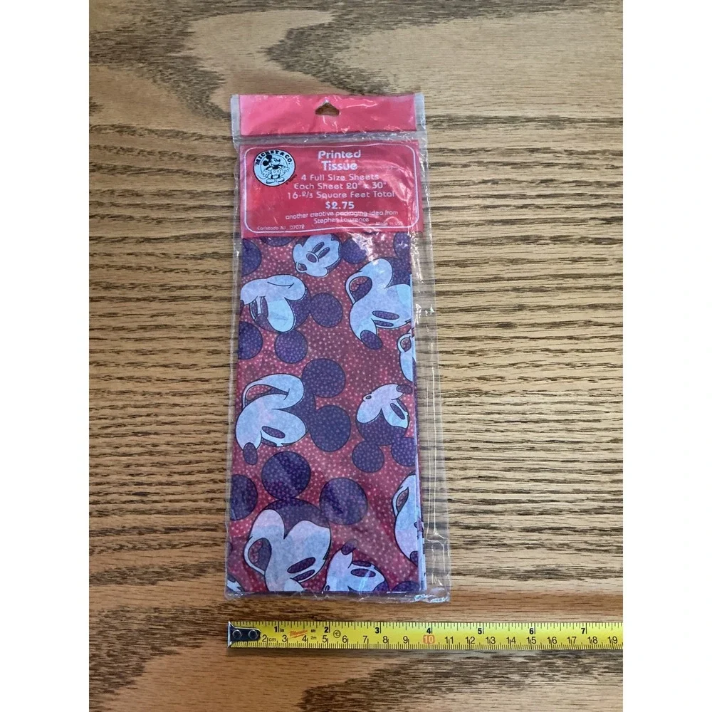 Vintage Disney Mickey & Co Printed Tissue Paper 4 packs 20x30 Red Purple Polka